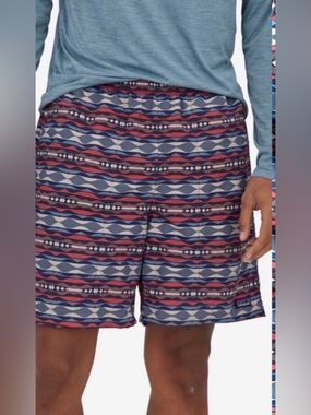 Patagonia Mens Baggies Long sz XL Blue Orange Coastal Highway Swim Trunks Beach